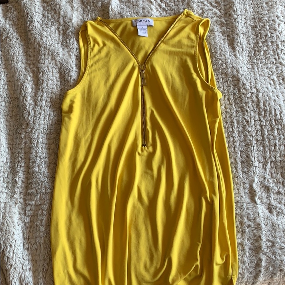 Tank top with gold zipper